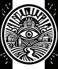 a black and white illustration of an all seeing eye