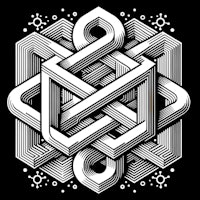 a black and white illustration of a geometric design